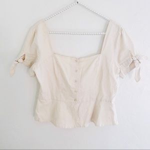 Urban Outfitters Square Neck Tie Sleeve Top